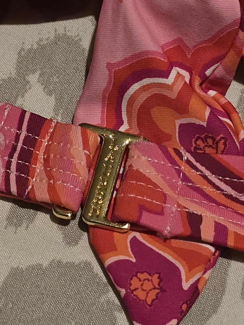 Lauren Ralph Lauren Pink & Coral Paisley Halter Bikini